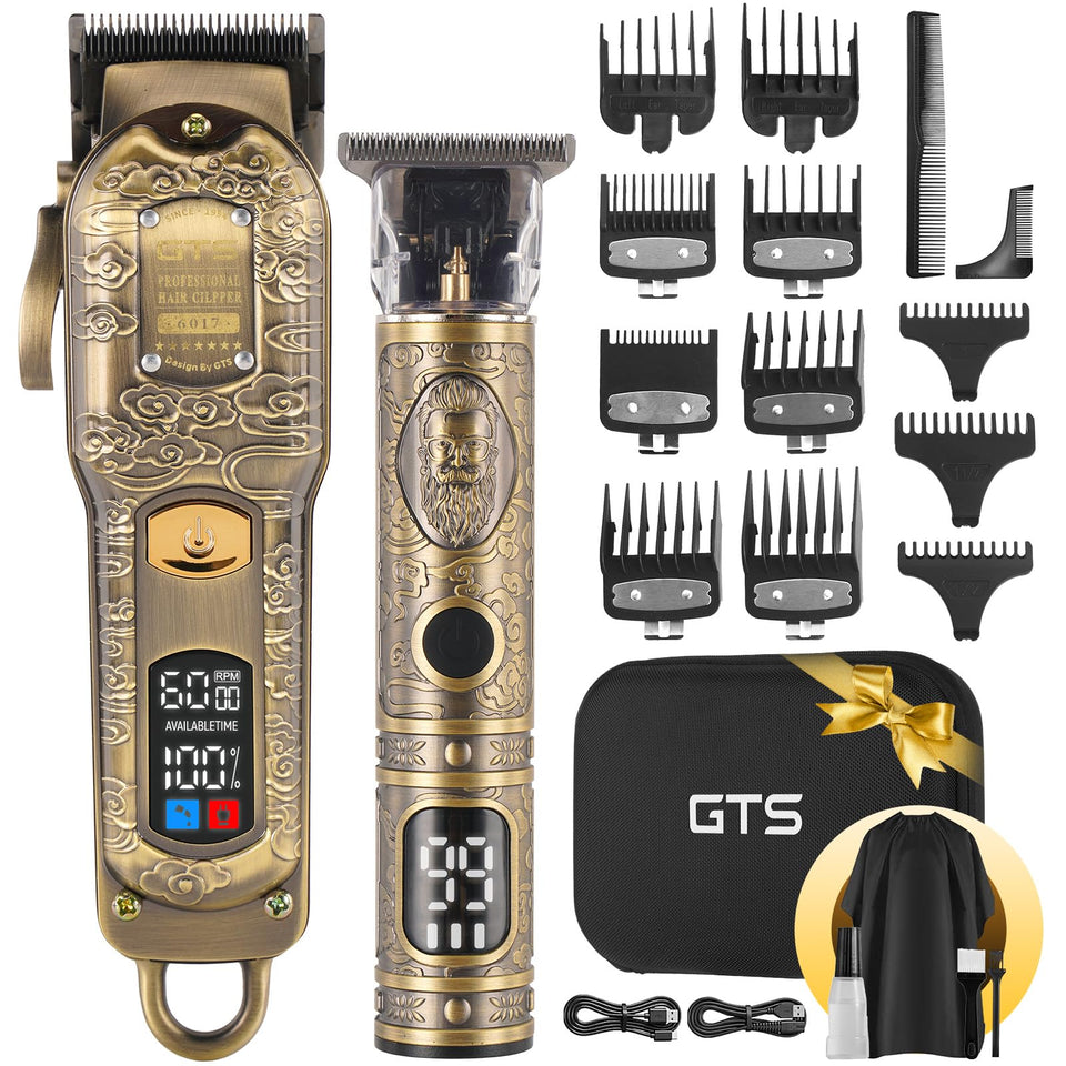 GTS PRO clipper front view showing sleek metal body and controls for precise styling