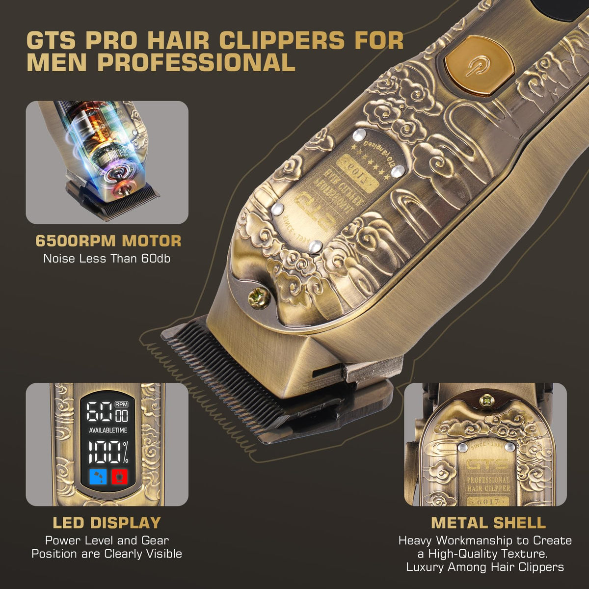 GTS PRO LCD display showing battery percent for convenient charge monitoring