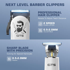 GTS PRO clippers front closeup highlighting ergonomic grip and precise control benefit