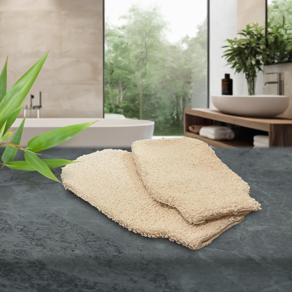 GUARD&MARINE mitts in shower lifestyle setting promoting sustainable routine