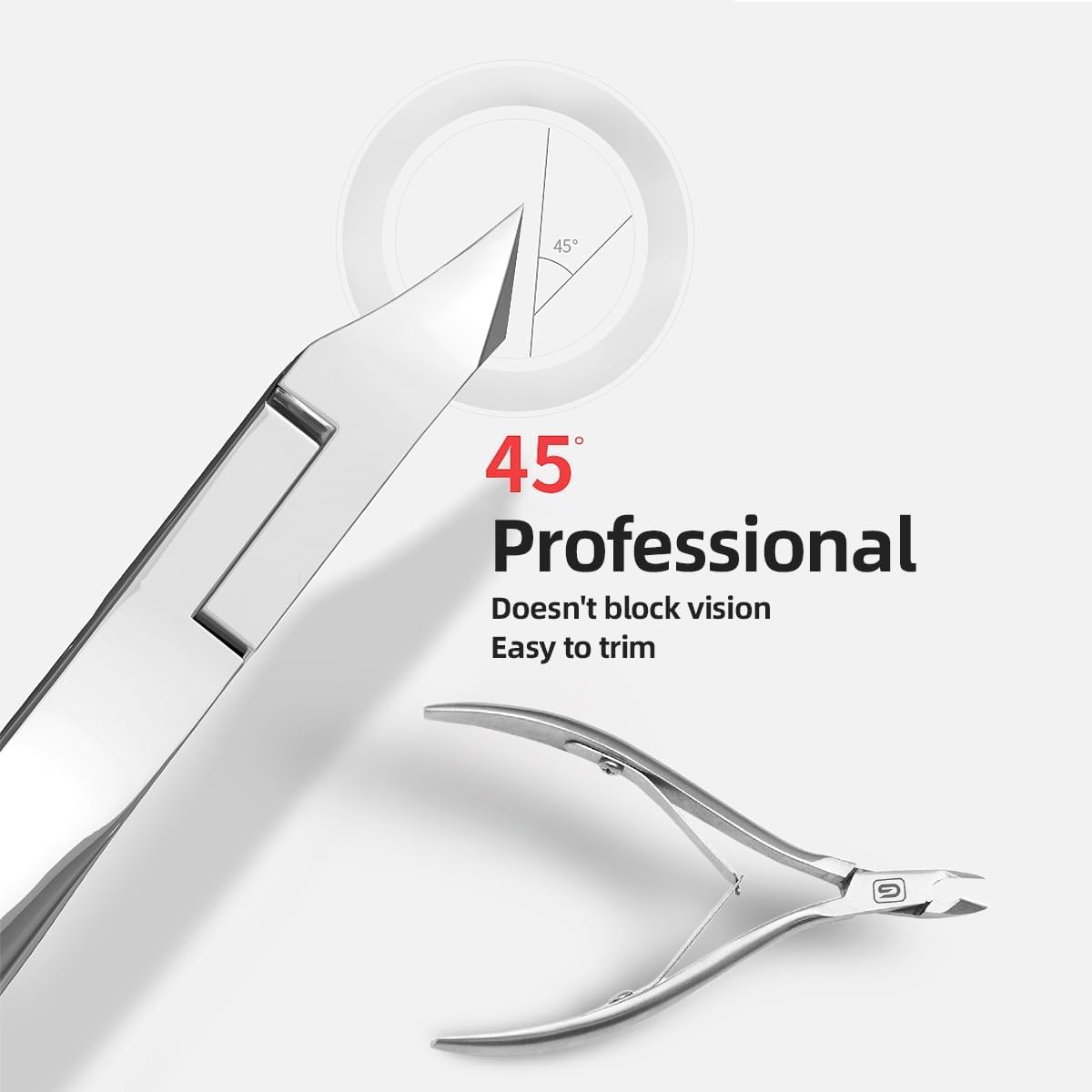 Gubonwer cuticle trimmer beside ruler showing compact 5mm tip benefit
