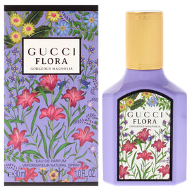 Gucci Flora bottle front packaging showing elegant design and brand prestige