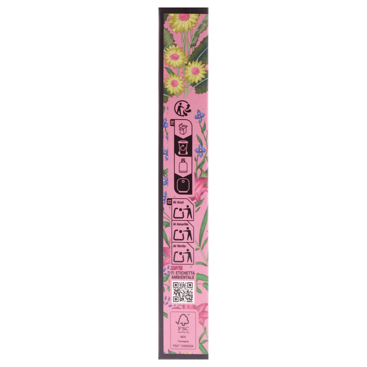Hand holding Gucci Flora Gorgeous Gardenia travel spray ready to apply for quick refresh