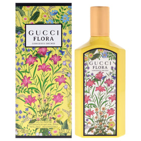 Gucci Flora Gorgeous Orchid front bottle showing elegant design and refill benefit