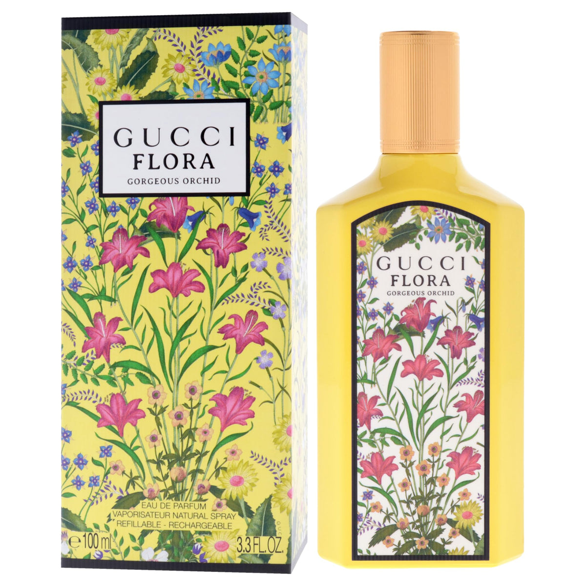 Gucci refill cartridge displayed with bottle demonstrating sustainable reuse