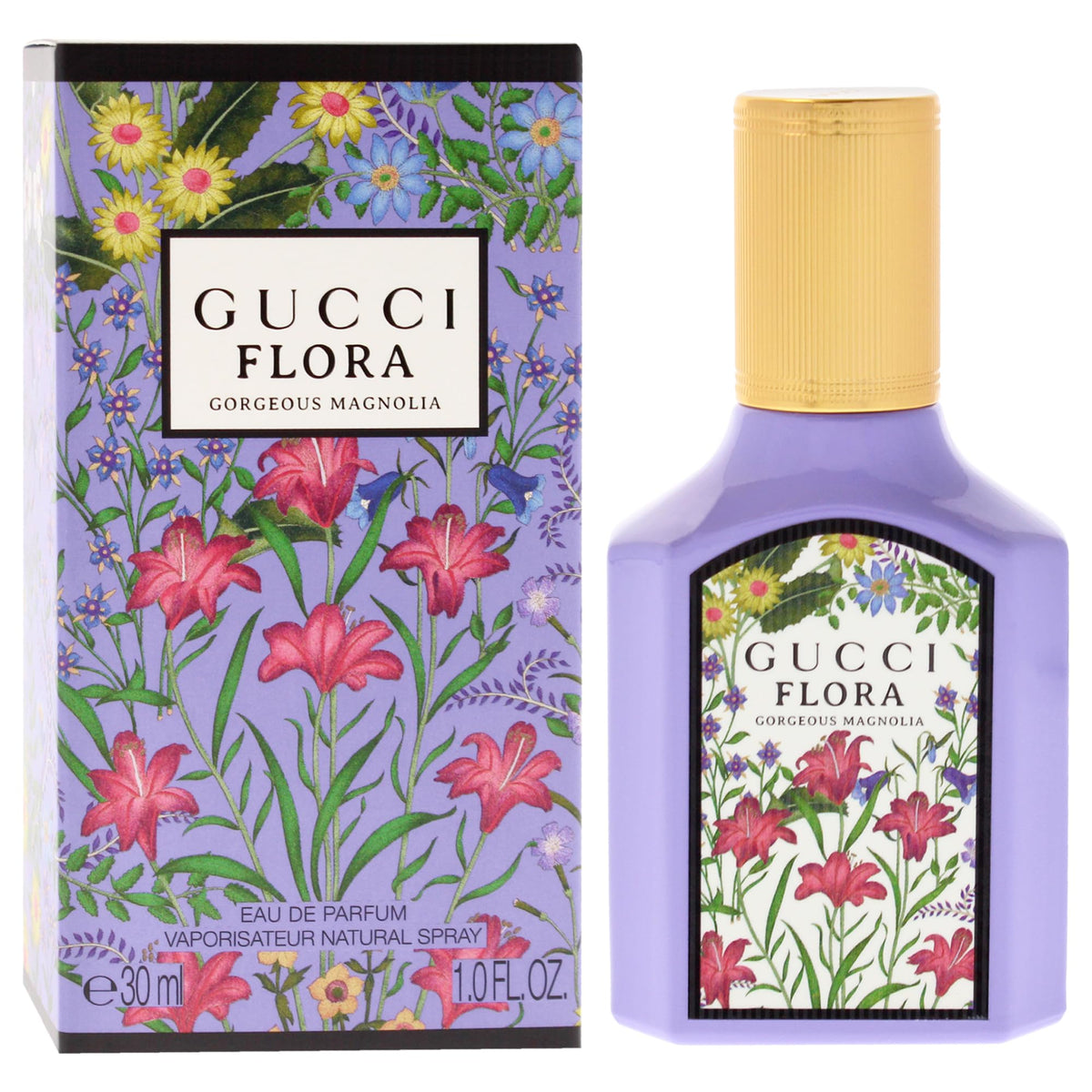 Gucci Flora label detail emphasizing authenticity and clear product information