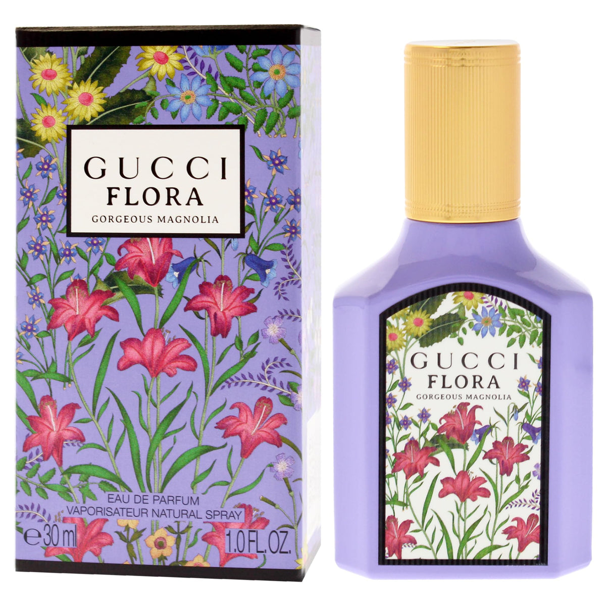 Gucci Flora spray in hand demonstrating easy application and portable size