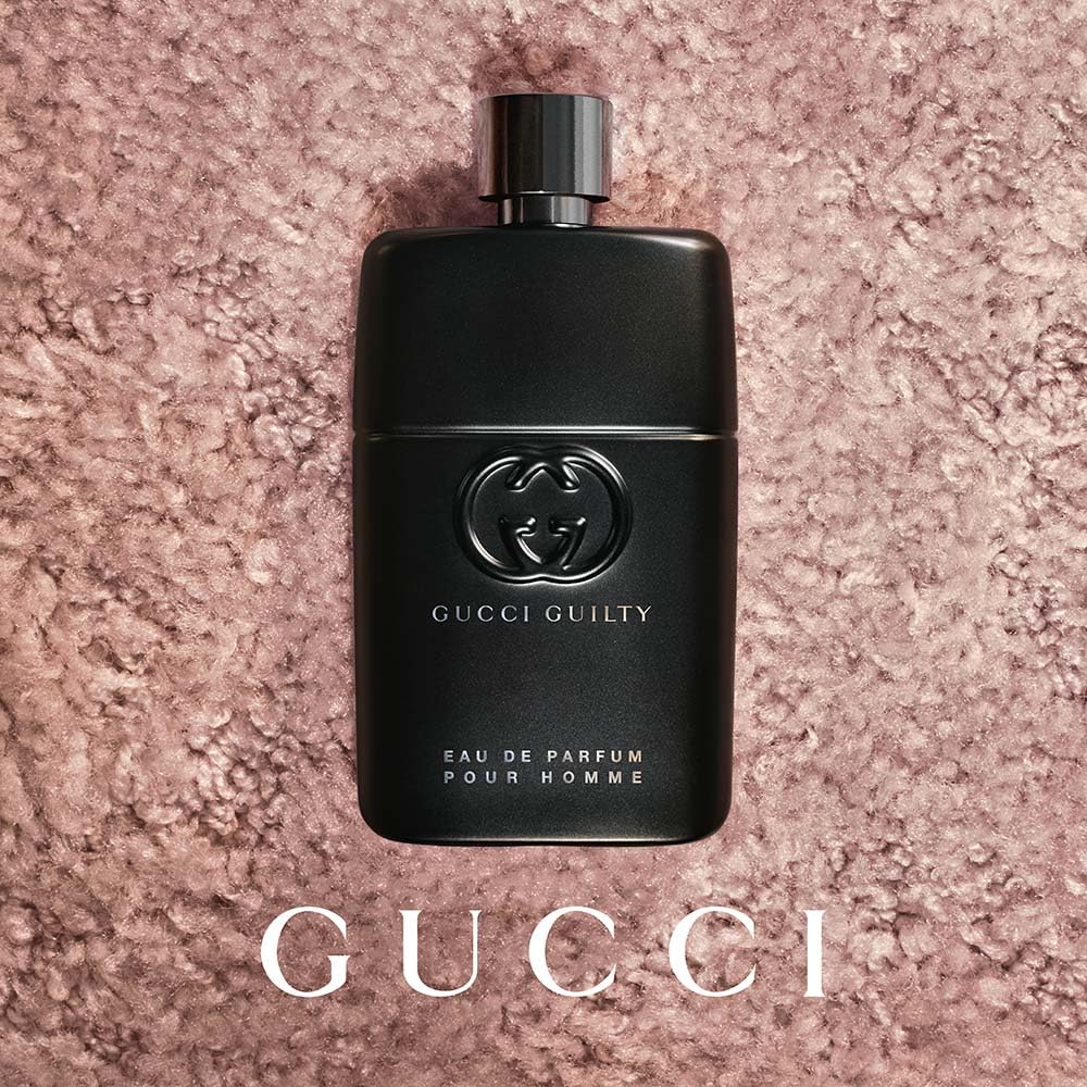 Gucci Guilty being sprayed on wrist demonstrating application benefit