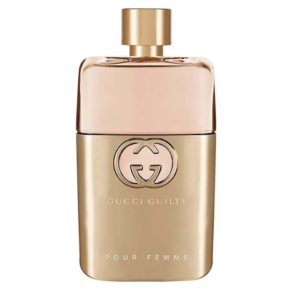 Gucci Guilty bottle front view showing design and wearable luxury