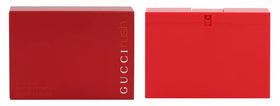 Gucci Rush bottle in hand for size comparison, shows portable 75 ml convenience benefit
