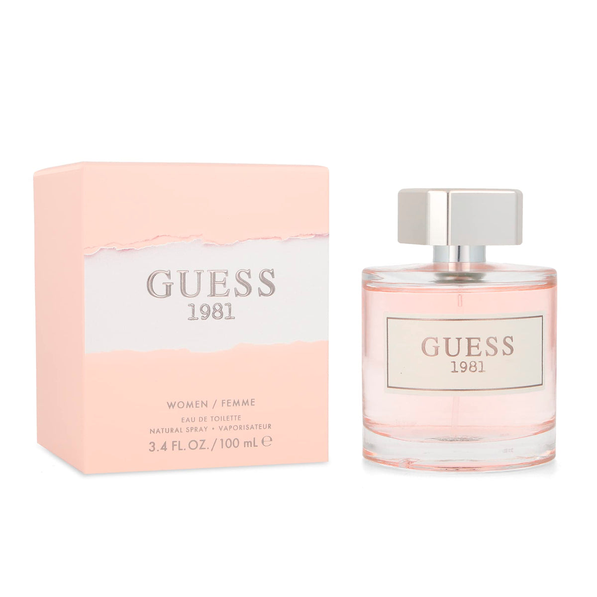 GUESS 1981 bottle front view shows label and modern packaging, ideal for daily wear