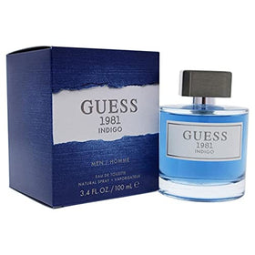 GUESS 1981 Indigo lifestyle summer scene on a man outdoors suggesting wearable warm-weather benefit