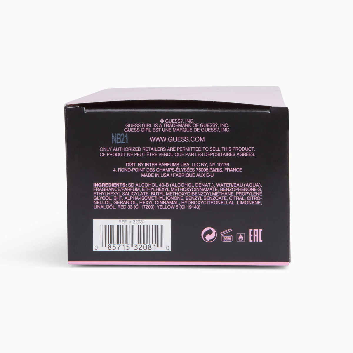 GUESS wrapped gift setup presenting perfume as ready-to-give present