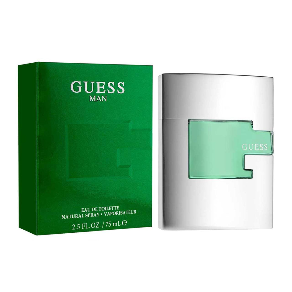 GUESS bottle front view showing clean packaging and wearable design benefit