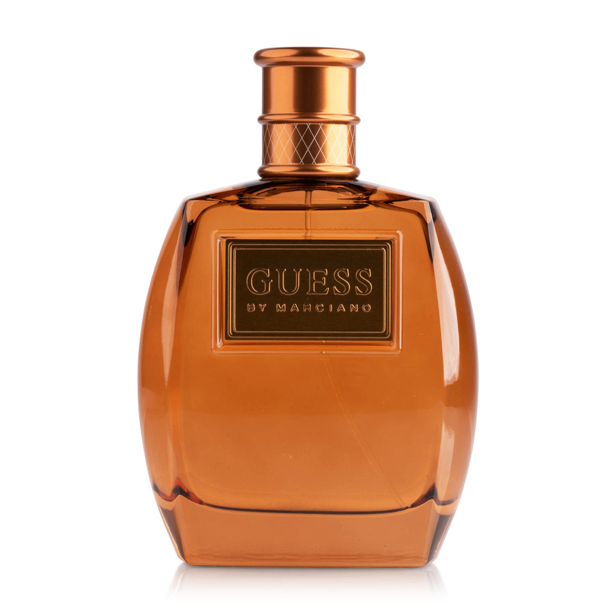 GUESS Marciano bottle side profile displaying glass design and brand logo benefit