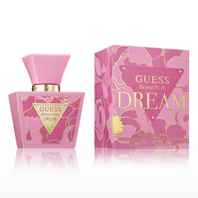 GUESS bottle front view showing elegant label and compact size, perfect for travel