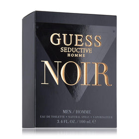 GUESS Seductive Homme Noir close-up atomizer and cap highlighting spray control