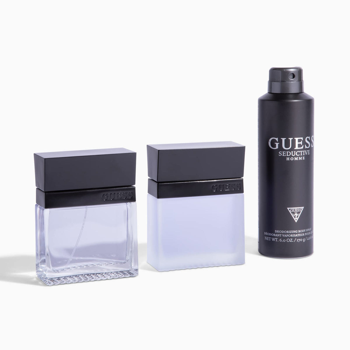 GUESS applied to neck pulse point illustrating targeted scent placement and lasting aroma