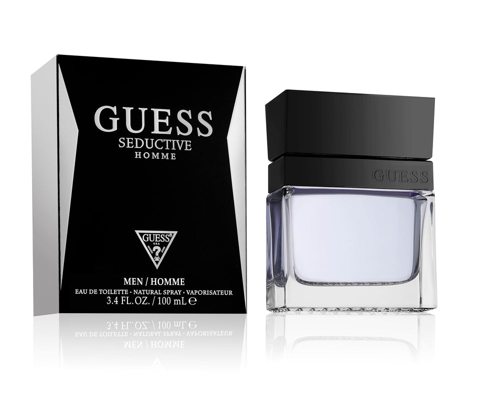 GUESS Seductive Men front bottle showing clean logo and glass design for confident presentation