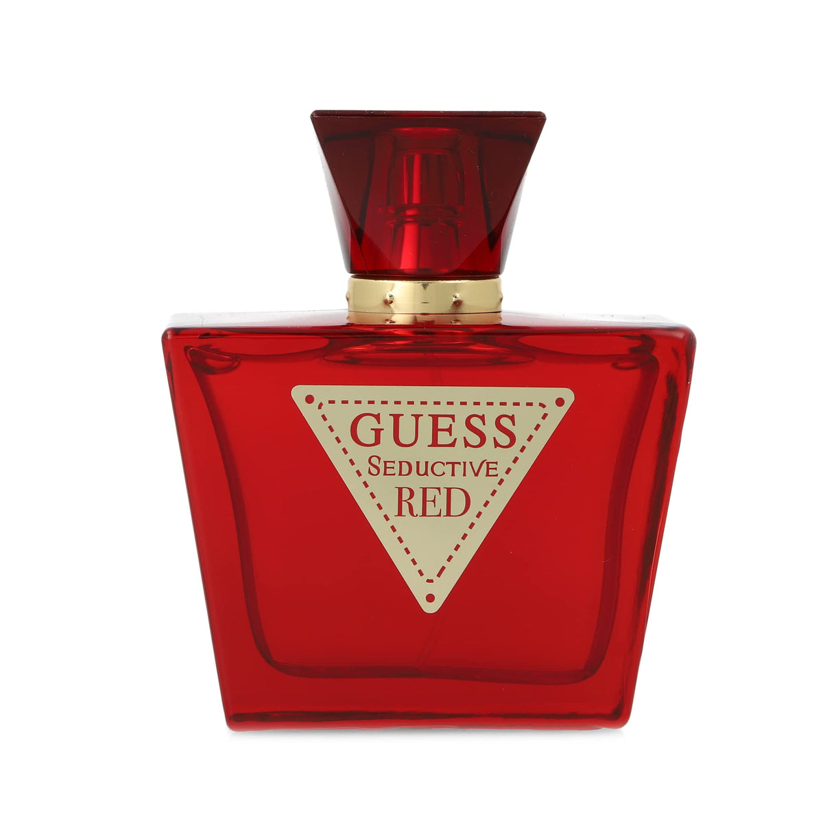 GUESS close-up atomizer detail highlighting spray action and secure travel benefit