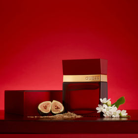 GUESS Seductive Red label close-up revealing brand and fragrance details