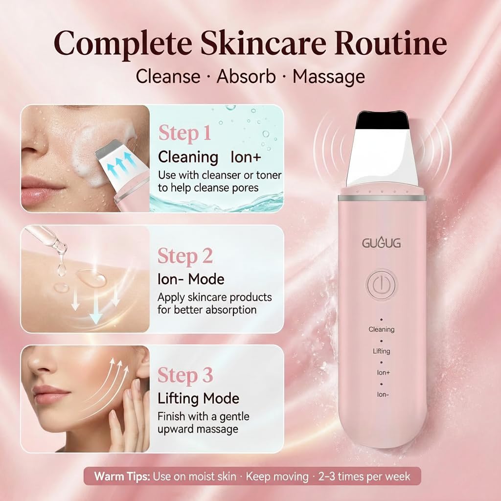 GUGUG in use on cheek demonstrating safe wet-skin cleansing benefit