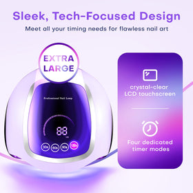 Gugusure LCD touchscreen close-up displaying timer and intuitive touch controls for precision