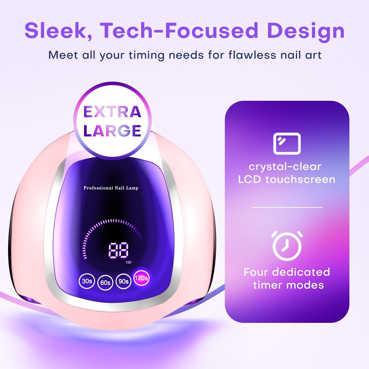 Gugusure LCD touchscreen close-up with timer display for precise control