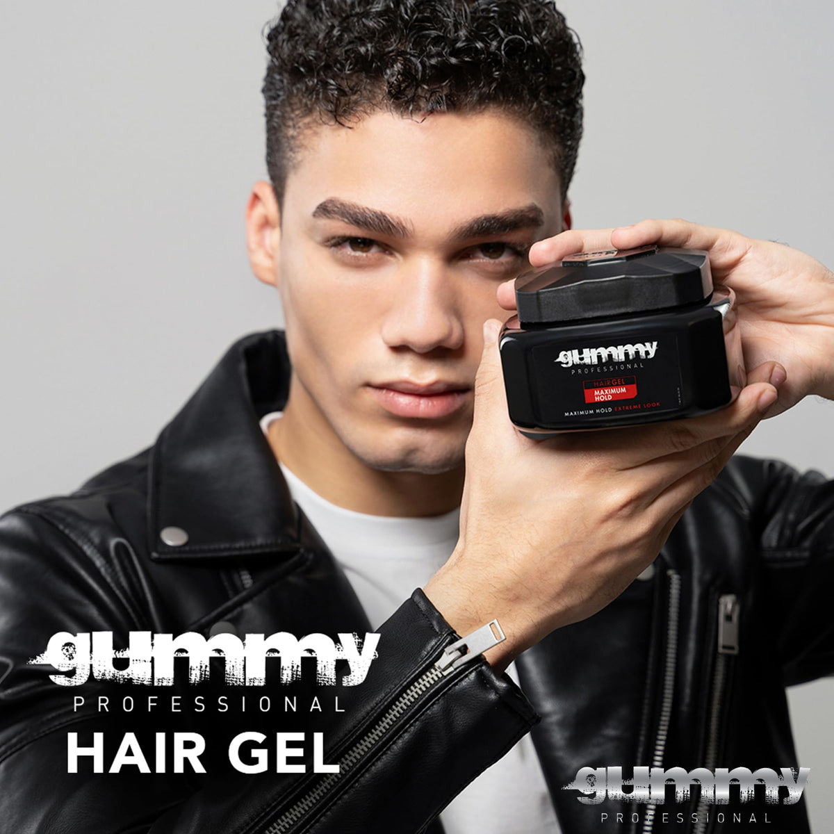Gummy in a bathroom styling scene conveying everyday salon-quality results