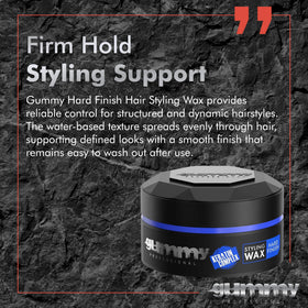 Gummy styled pomp closeup illustrating firm hold and defined texture
