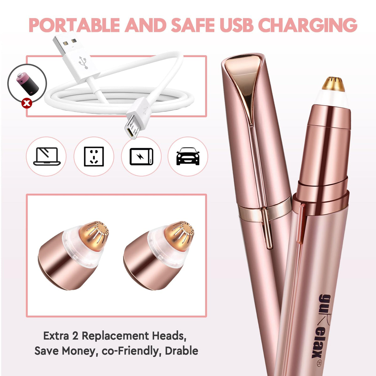 gurelax LED light detail illuminating tiny hairs for precise removal