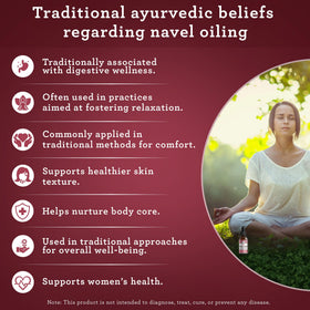 GuruNanda application on belly button showing gentle massage method for targeted absorption