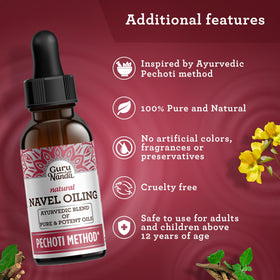 GuruNanda label ingredients detail showing castor, neem, and vitamin E for natural benefits