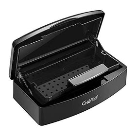Gusnilo sterilizer box front view showing compact black disinfectant container and lid