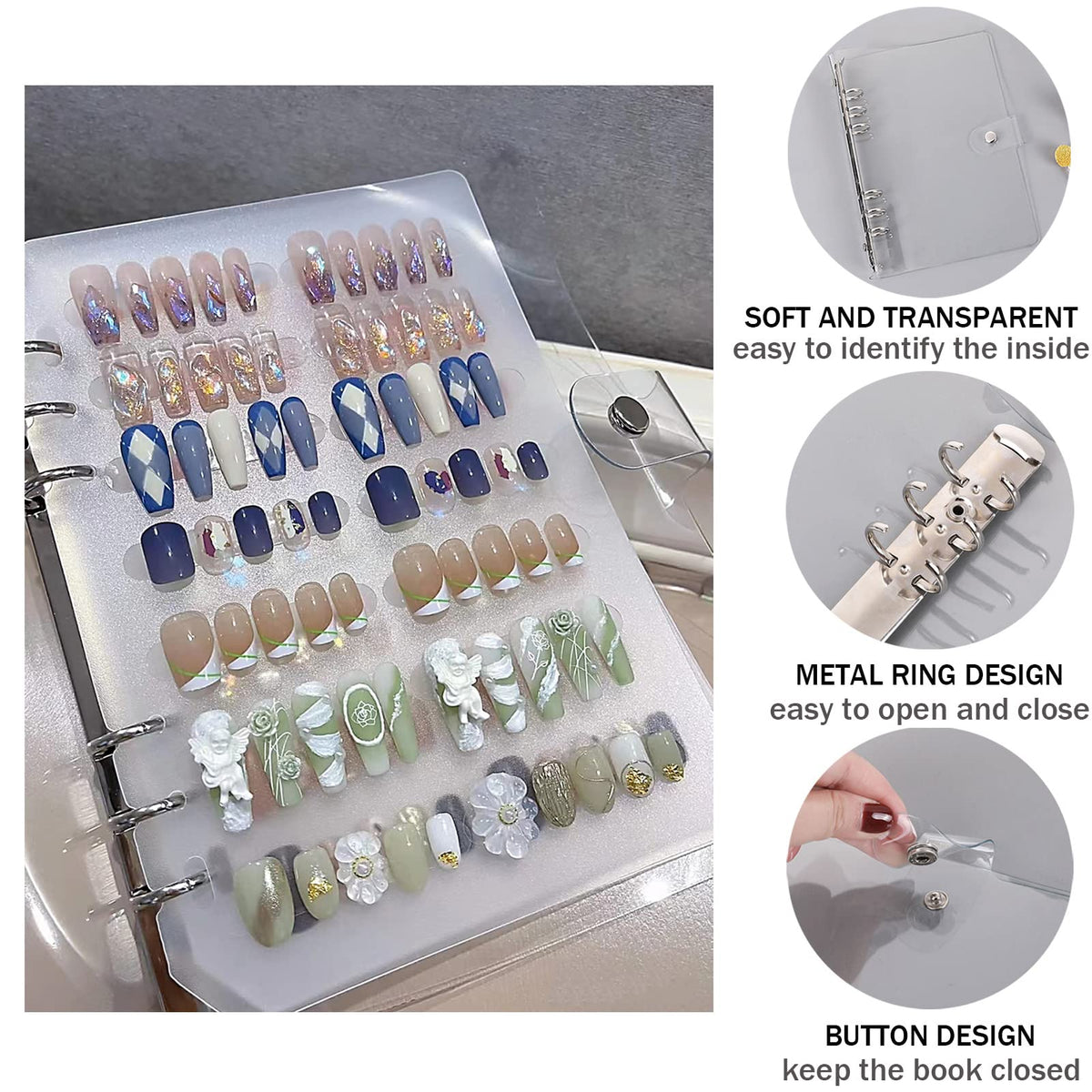 GUXACU adhesive strips and 3m tape included to mount nails securely and neatly