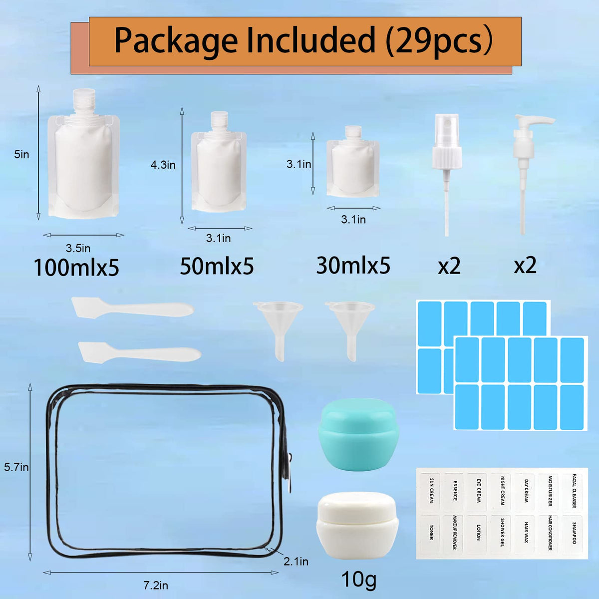 GUXACU hands refilling a pouch using the mini funnel to reduce spills and speed packing