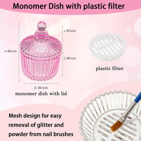 GUXACU removable plastic filter grid separating glitter and powder for cleaner brushes