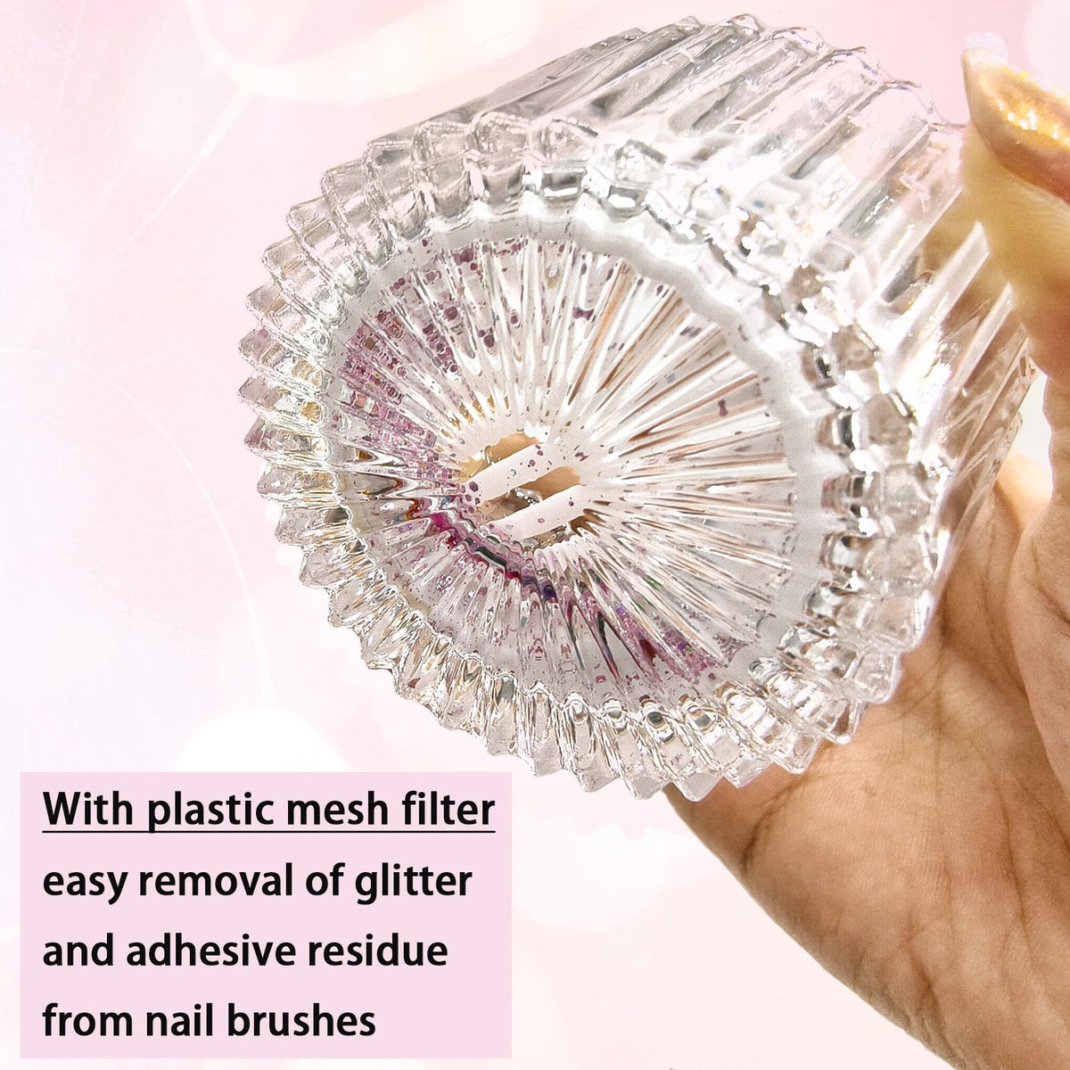 GUXACU hand holding cup showing compact 3oz size for easy salon portability
