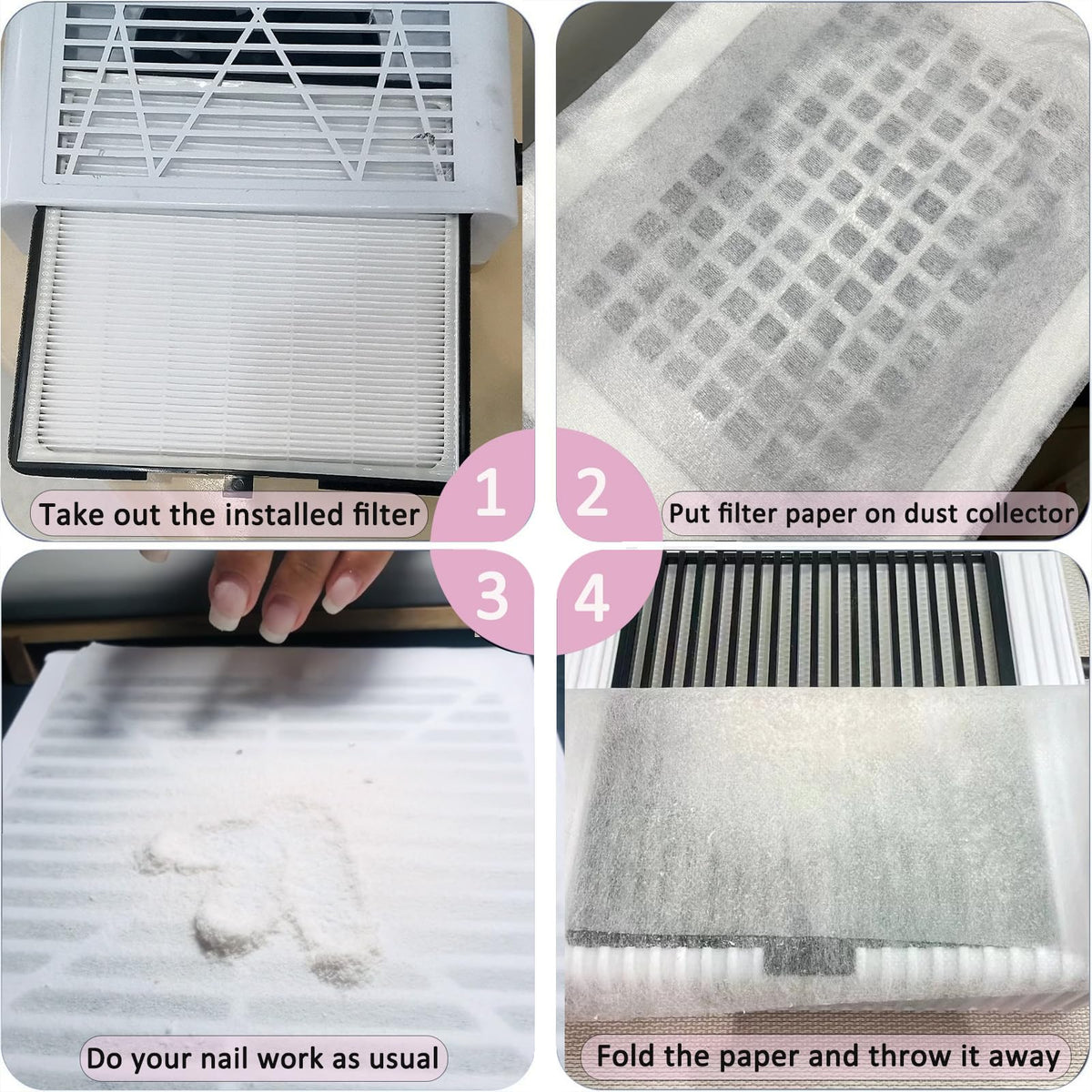 GUXACU filter sheet installed on dust collector illustrating cleaner workstation benefit