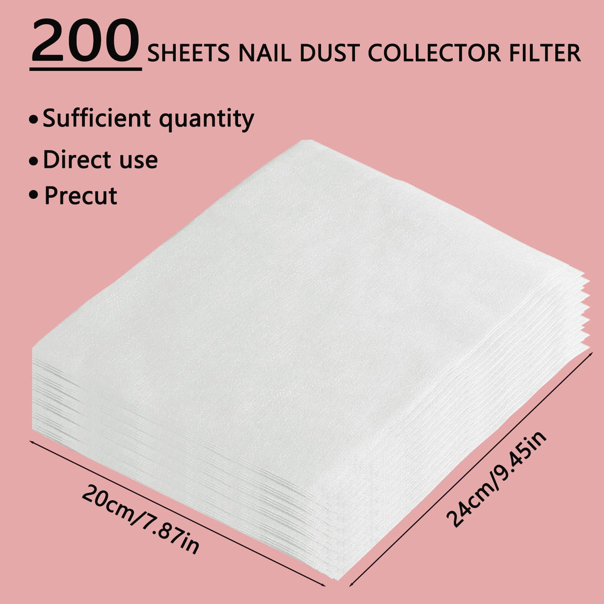 GUXACU single filter sheet flat lay highlighting size and easy trimming benefit