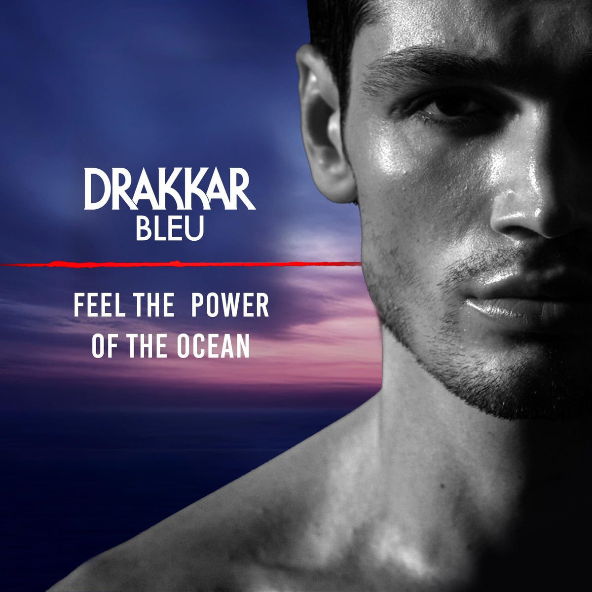 Guy Laroche Drakkar Bleu deep-blue liquid close-up revealing rich ocean-inspired color