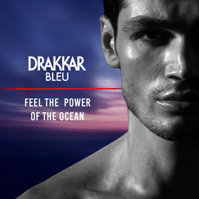 Guy Laroche Drakkar Bleu deep-blue liquid close-up revealing rich ocean-inspired color