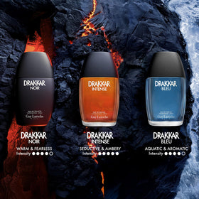 Guy Laroche Drakkar Noir held in hand to show 1.7 fl oz scale and portability benefit