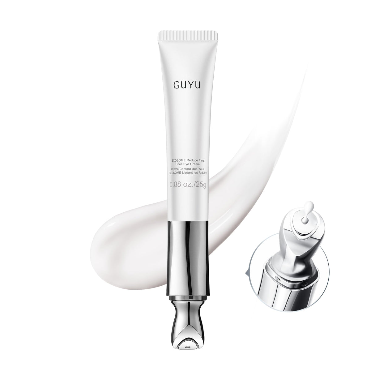 GUYU front packaging showing the vibrating eye cream and device benefits