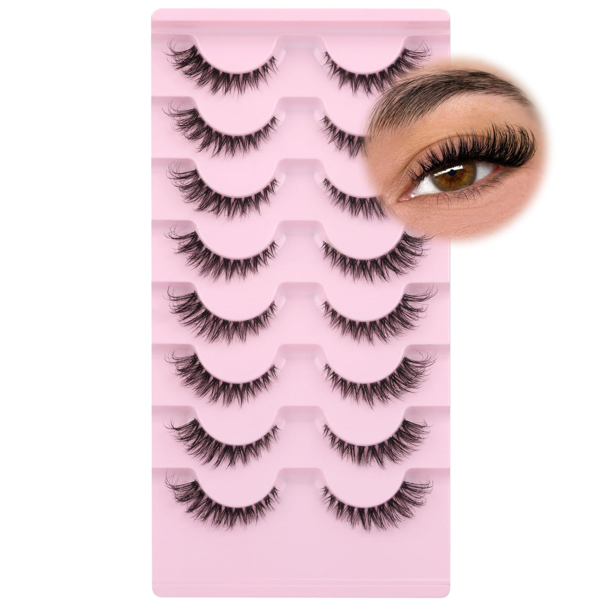 GVEFETIEE front packaging showing eight lash pairs and brand logo