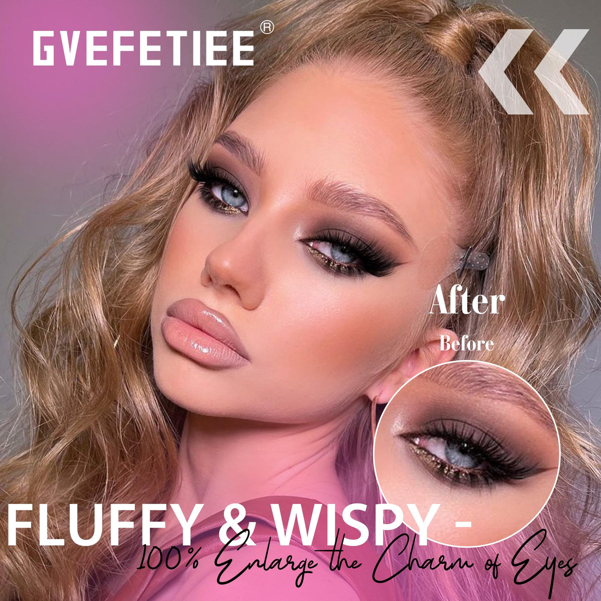 GVEFETIEE hands applying lashes illustrating easy application