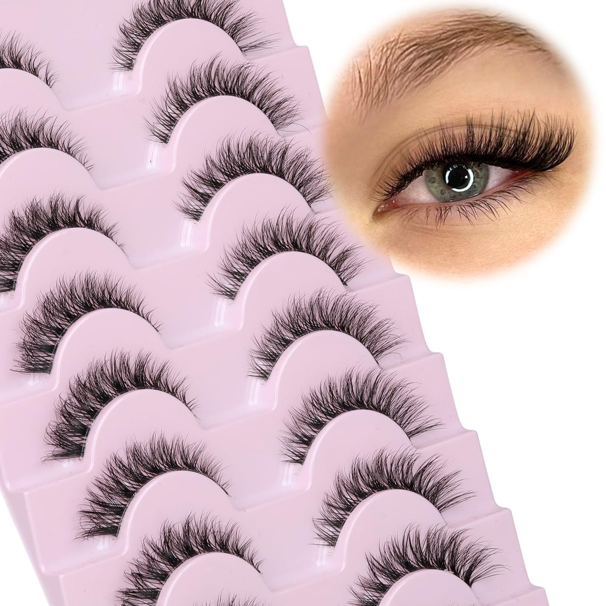 gvefetiee lifestyle model smiling wearing lashes — flattering everyday benefit
