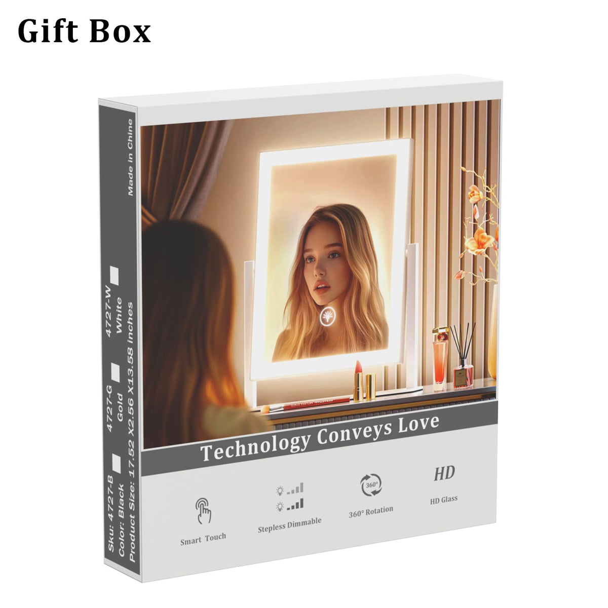 Gvnkvn mirror in warm light setting showing natural tones for flattering makeup