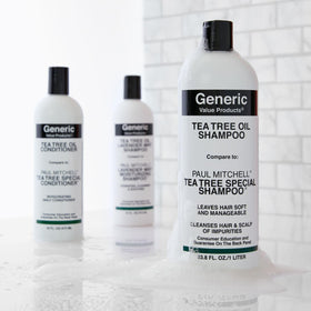 Generic Value Products shampoo in shower setting conveying refreshing experience