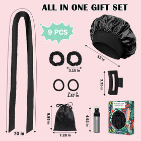 Gwabee accessories laid out including bonnet ties clip bottle and pouch for easy styling and storage
